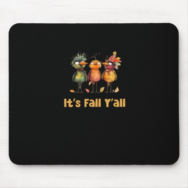 It’s Fall Y’all Rustic Minimal Clean Mouse Mat (Front)