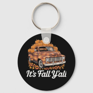 It’s Fall Y’all Rustic Pumpkin Vintage Style Key Ring