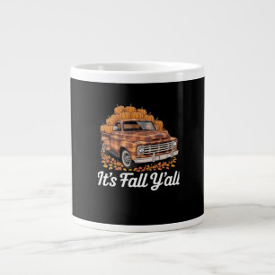It’s Fall Y’all Rustic Pumpkin Vintage Style Large Coffee Mug
