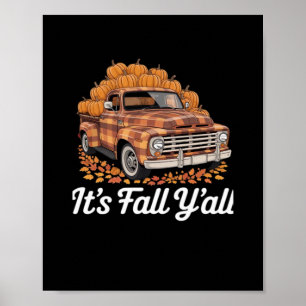 It’s Fall Y’all Rustic Pumpkin Vintage Style Poster