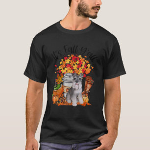 It s Fall Y all Schnauzer Dog Halloween Thanksgivi T-Shirt