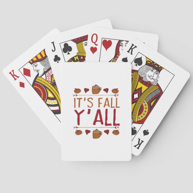 It’s Fall Y’all Sweater Thanksgiving Day Playing Cards (Back)
