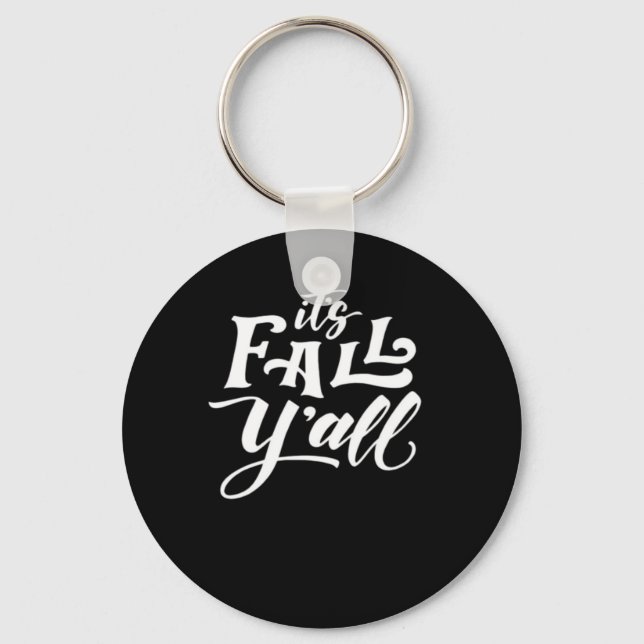 It’s Fall Y’all Typography Text Art Wordfandom Key Ring (Front)