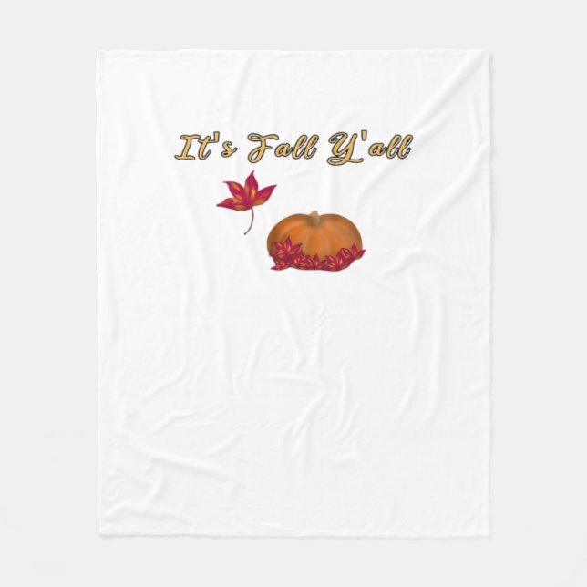 It’s Fall Y’all Unique Graphic Fleece Blanket (Front)