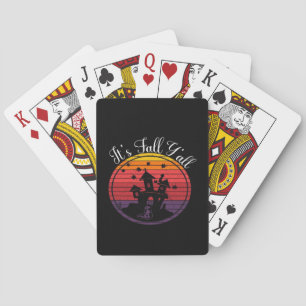 It’s Fall Y’all Vintage Halloween Scene Fall Playing Cards