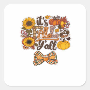 It’s Fall Y’all Vintage Style Square Sticker
