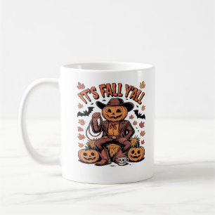 It’s Fall Y’all Western Cowboy Pumpkin Halloween Coffee Mug