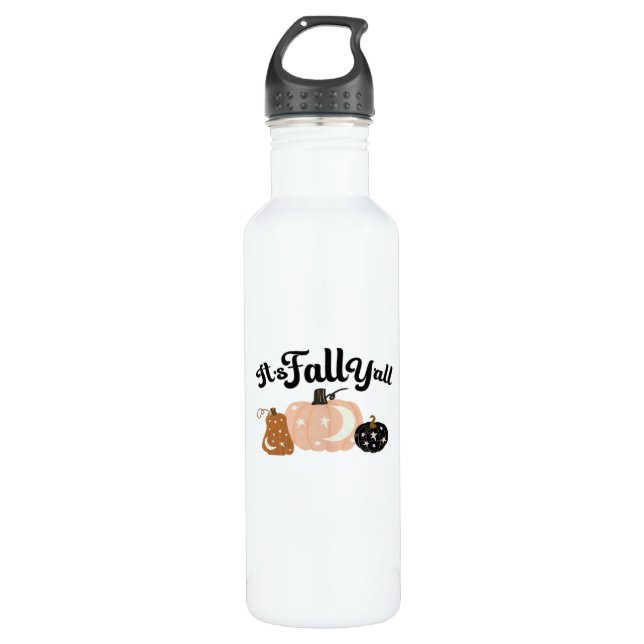 It’s Fall Y’all With Moons Beautiful Halloween Des 710 Ml Water Bottle (Front)