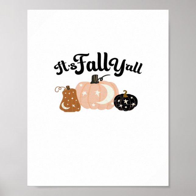 It’s Fall Y’all With Moons Beautiful Halloween Des Poster (Front)