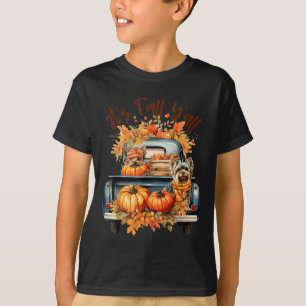 It’s Fall Y’all Yorkie Dogs Pumpkins Truck Autumn T-Shirt