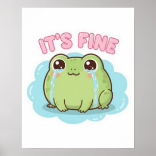 It’s Fine Frog Poster Cute Crying Frog Meme Aesthe