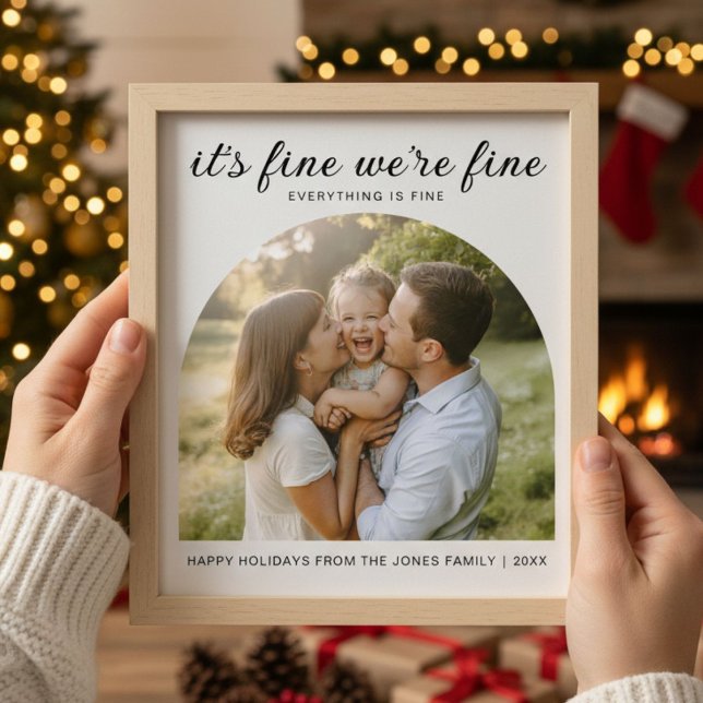 It’s Fine We’re Fine Everything Is Fine Classic Fa Holiday Card (Creator Uploaded)