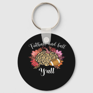 It’s Football And Fall Y’all Pumpkin Leopard Autum Key Ring