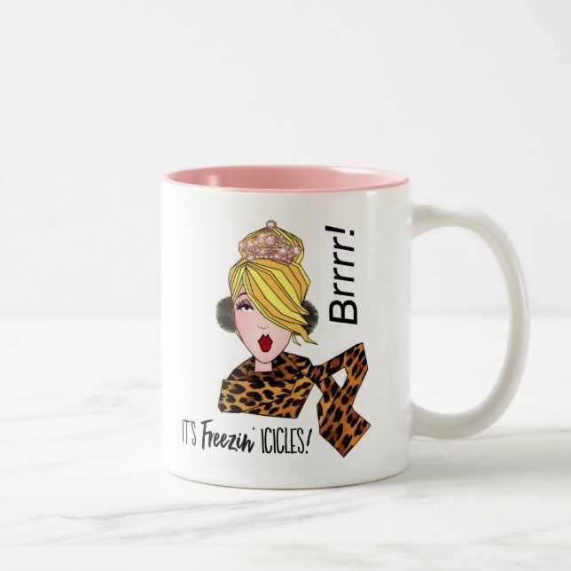 “It’s freezin’ Icicles” Diva Two-Tone Coffee Mug (Right)