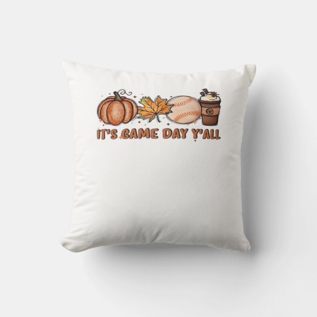 It’s Game Day Y’all, Fall Baseball Cushion (Front)