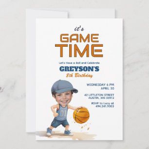 It’s Game Time Any Age Birthday Photo Invitation