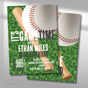 It’s Game Time Baseball Sports Birthday Invitation