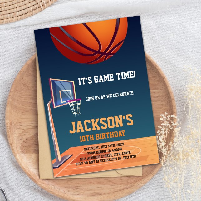 It’s Game Time Basketball Birthday Invitation (It's Game Time Basketball Invitations)