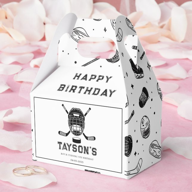It’s Game Time Hockey 5th Birthday Party  Favour Box (Wedding)