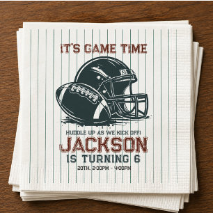 It’s game time! Kick off football birthday kids Napkin