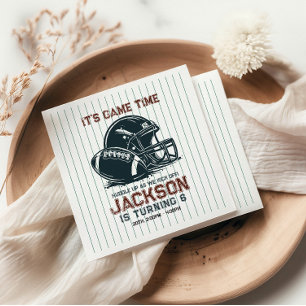 It’s game time! Kick off football birthday kids Napkin