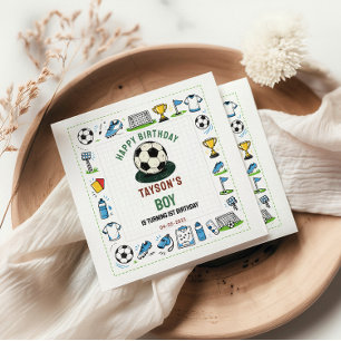 It’s Game Time Soccer 1st Birthday – Fun Kids  Napkin