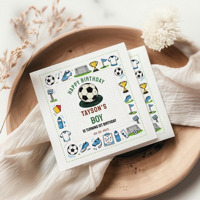 It’s Game Time Soccer 1st Birthday – Fun Kids  Napkin (It’s Game Time Soccer 1st Birthday – Fun Kids Napkins
)