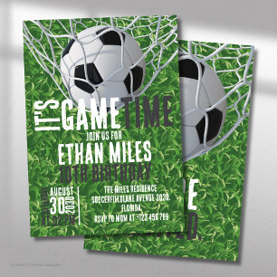 It’s Game Time Soccer Ball Sports Birthday Invitation