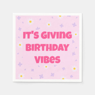 It’s Giving Birthday Vibes, Pink & Lavender Napkin