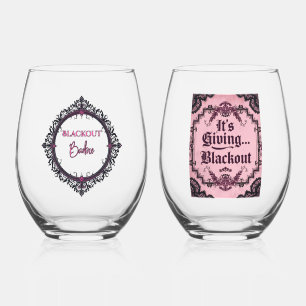 It’s Giving Blackout – Dark Gothic Stemless Wine Glass
