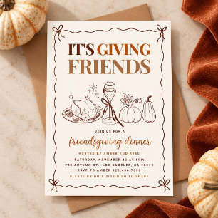 It’s Giving Friends Modern Friendsgiving Dinner Invitation