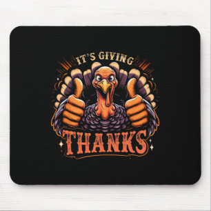 It’s Giving Thanks Thumbsup Turkey Thanksgiving Tu Mouse Mat