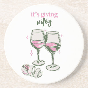 It’s Giving Wifey   Cute Girly Drinking Design  Coaster