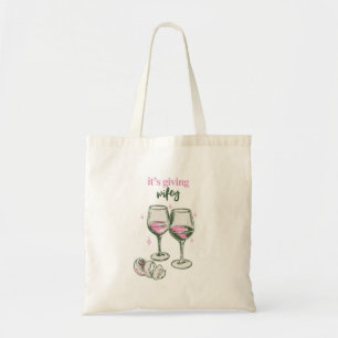 It’s Giving Wifey   Cute Girly Drinking Design  Tote Bag
