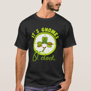 It´s Gnomes O´Clock With leaf Elf Garden Miniature T-Shirt