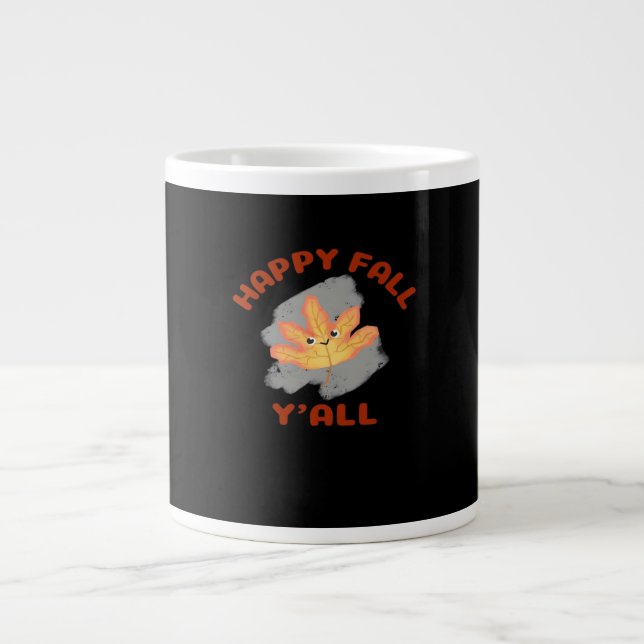 It’s Happy Fall Y’all Retro Classic Large Coffee Mug (Front)