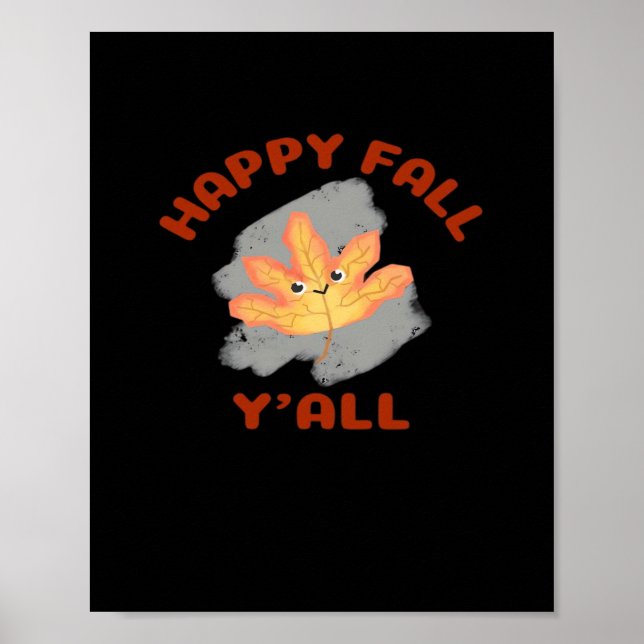 It’s Happy Fall Y’all Retro Classic Poster (Front)