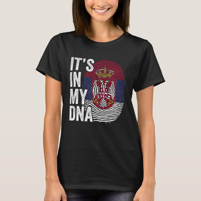 It s In My DNA Cool Srbija Fingerprint Serbia Serb T-Shirt (Front)