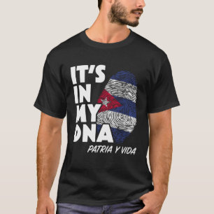 IT S IN MY DNA Cuba Flag Cuban Fingerprint Patria T-Shirt