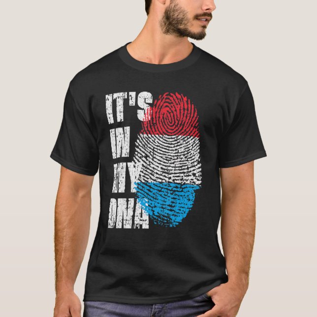 It S In My Dna Luxembourg Flag Luxembourgish T-Shirt (Front)