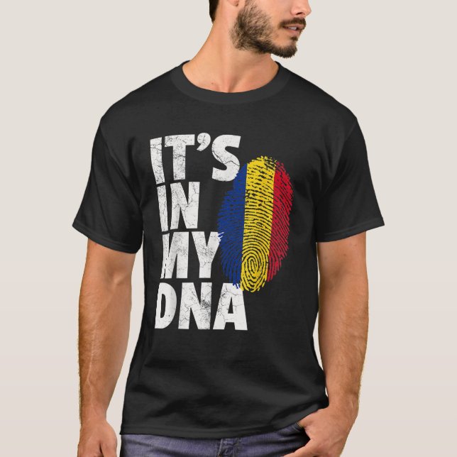 IT S IN MY DNA Romanian Romania Flag Men Women Kid T-Shirt (Front)