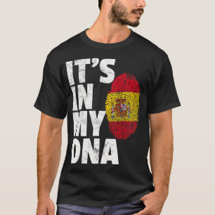 IT_S IN MY DNA Spanish Spain Flag National Pride R T-Shirt