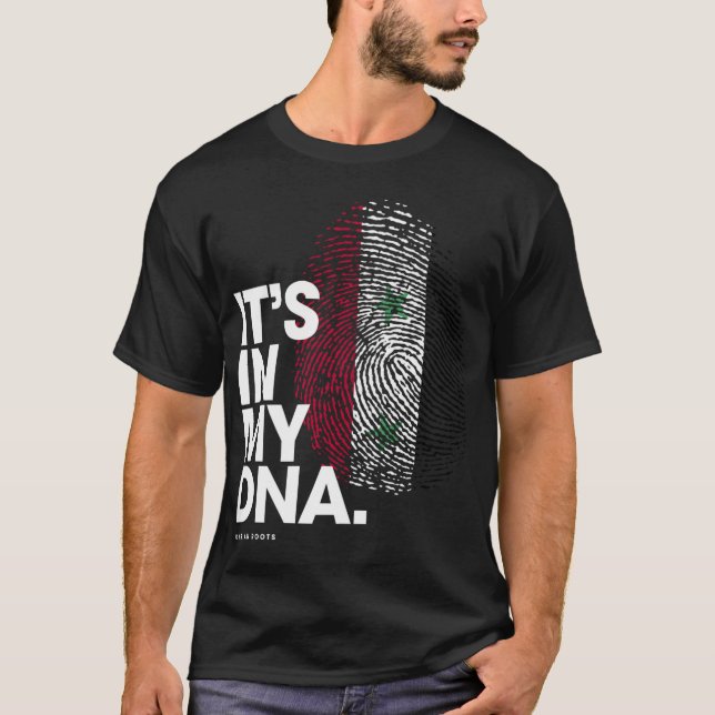 IT_S IN MY DNA Syria Flag Shirt Syrian Roots Pullo (Front)
