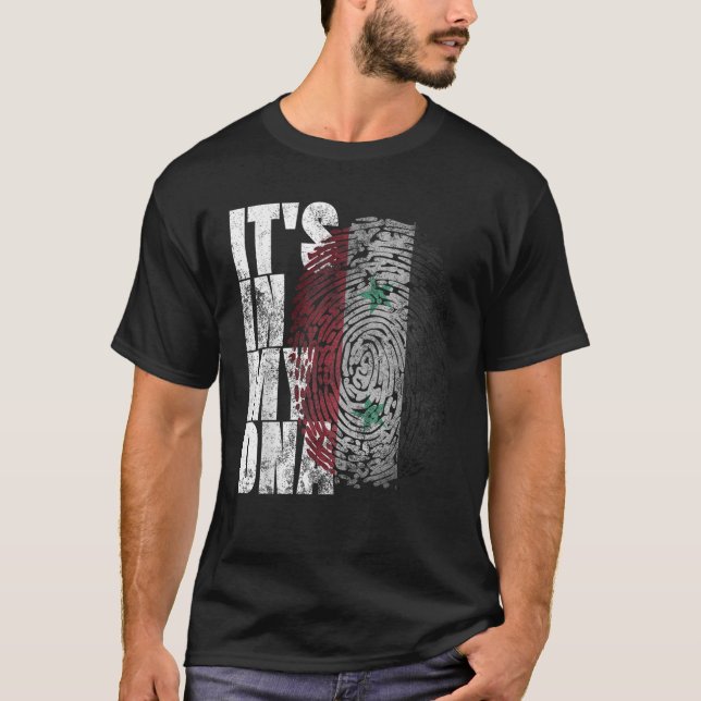 It s In My DNA Syrian Arabs Arabic Gifts Syria Fla T-Shirt (Front)