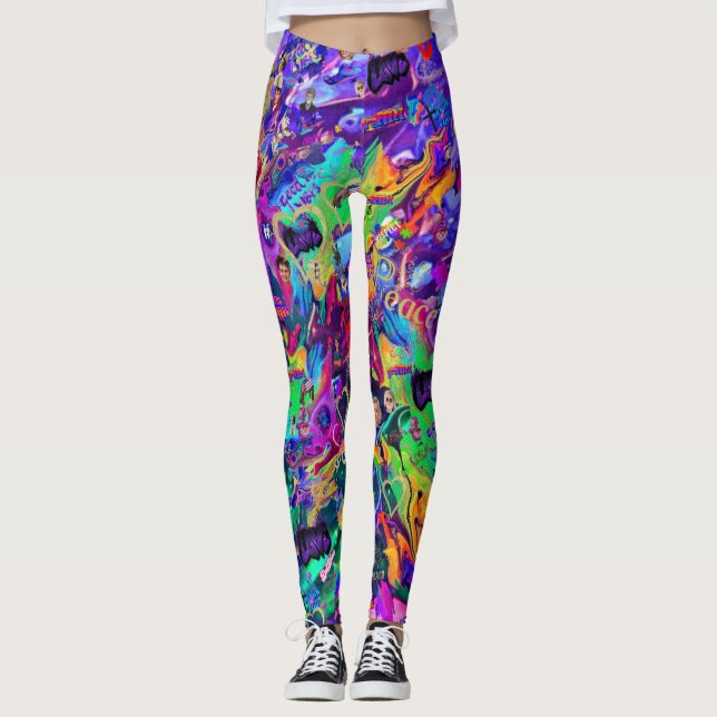 It’s Just Graffiti By CBDOilPrincess   Leggings (Front)