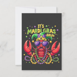 It’s Mardi Gras Bruh Funny Shrimp New Orleans Thank You Card