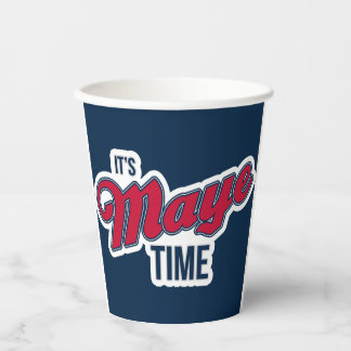 It’s Maye Time | Red White and Blue Gameday Paper Cups