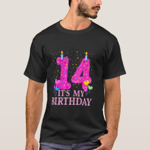 It S My 14th Birthday Sweet Doughnut Happy 14 Year T-Shirt