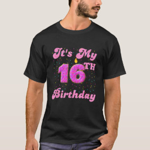 It s My 16th Birthday Doughnut 16 Years Old Bday T-Shirt