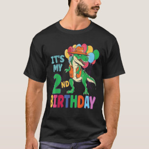 It s My 2nd Birthday Dinosaur Boys Girls Kids Birt T-Shirt